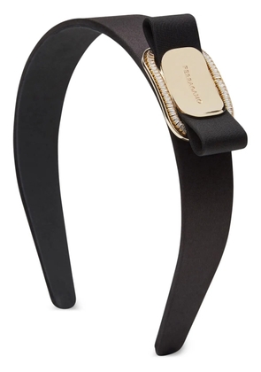 Ferragamo logo engraved headband - Black