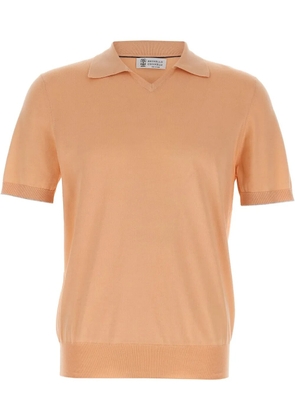 Brunello Cucinelli knitted polo shirt - Orange