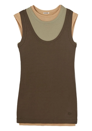 Jil Sander layered cotton tank top - Brown