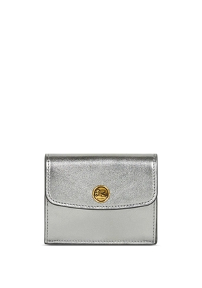 ETRO metallic leather cardholder - Silver