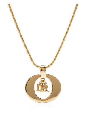 Christian Dior Pre-Owned 1990s logo charm chain necklace - Gold