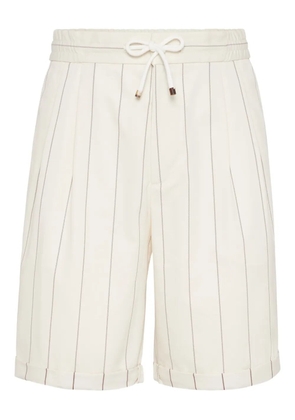 Brunello Cucinelli striped bermuda shorts - White