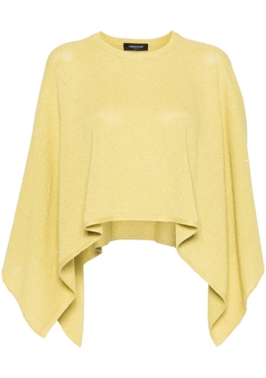 Fabiana Filippi sequin-embellished knitted poncho - Green