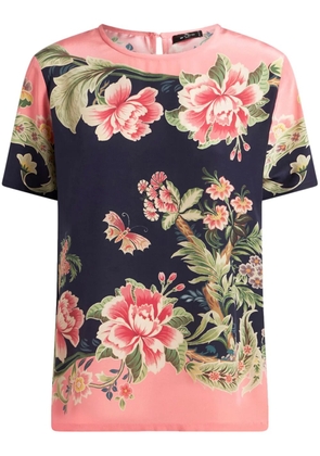 ETRO printed silk T-shirt - Blue