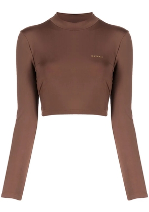 Materiel laminated-logo roll-neck top - Brown