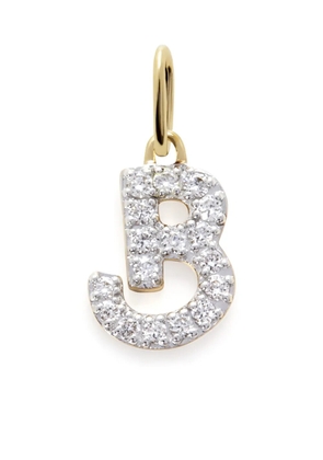 Monica Vinader 14kt yellow gold B charm diamond pendant