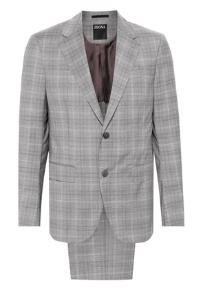 Zegna checked single-breasted suit - Grey