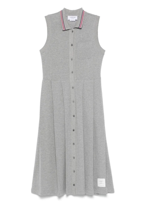 Thom Browne RWB-stripe pleated midi dress - Grey