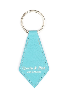 Sporty & Rich logo-stamp leather keyring - Blue
