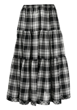 Comme des Garçons TAO check-print knitted midi skirt - Black