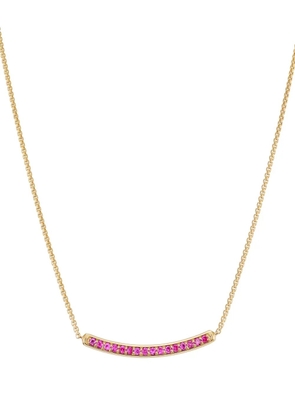 David Yurman 18kt yellow gold Petite Pavé Bar ruby necklace (1.25mm)