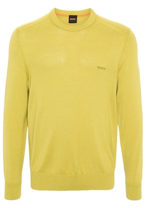 BOSS logo-embroidered sweater - Green