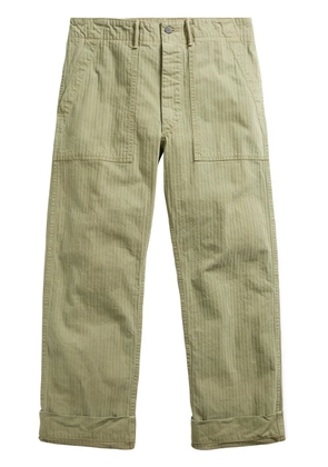 Ralph Lauren RRL striped straight-leg cotton trousers - Green