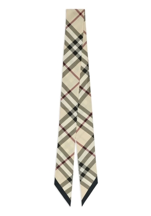 Burberry skinny check silk scarf - Neutrals