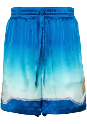 Casablanca Coquillage Coloré silk shorts - Blue