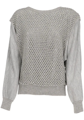 Valentino Garavani Pre-Owned 1980s knitted-panel sweater - Grey