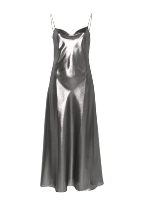 Carine Gilson lace-detail lurex slip dress - Silver