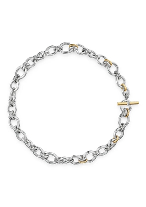 David Yurman 18K yellow gold and sterling silver DY Mercer® Petite Toggle Chain diamond necklace