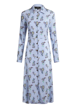 ETRO printed shirt dress - Blue