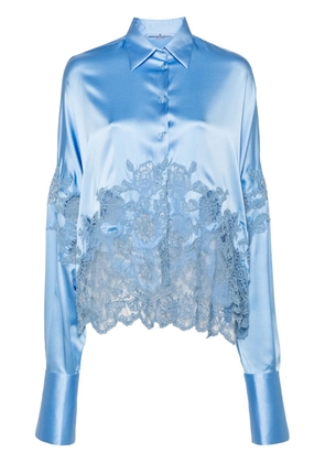 Ermanno Scervino lace-panelling shirt - Blue