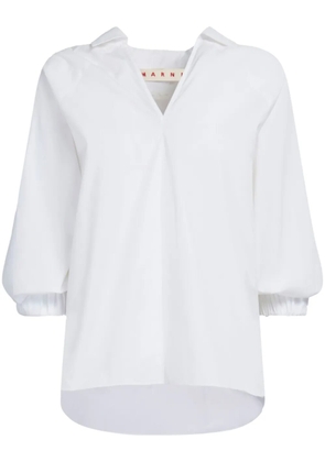 Marni V-neck cotton blouse - White