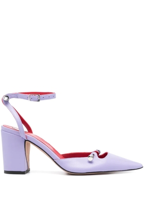 HARDOT 80mm leather pumps - Purple