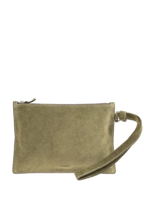 LIE STUDIO Charlie suede clutch bag - Green