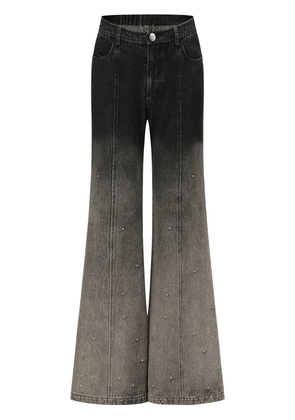 OUDE WAAG gradient-print flared trousers - Black