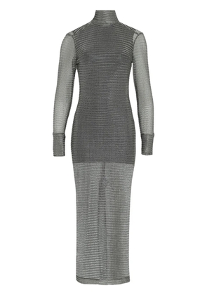 Gloria Coelho metallic-effect high-neck dress - Silver