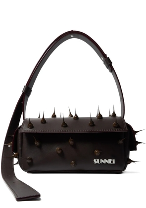 Sunnei small Spiky Labauletto leather shoulder bag - Brown