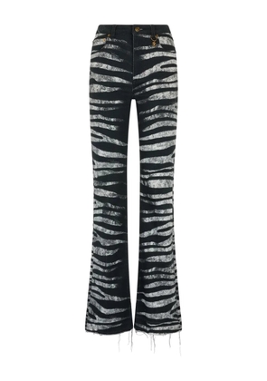 Roberto Cavalli zebra-print flared jeans - Black