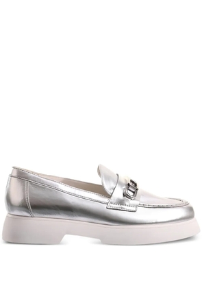 Hogl Cecil metallic leather loafers - Silver
