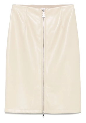 Patrizia Pepe faux-leather midi skirt - Neutrals