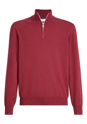 Brunello Cucinelli half-zip cashmere sweater - Red