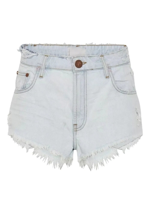 One Teaspoon The One frayed denim shorts - Blue