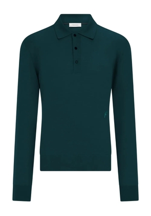 Ferragamo long-sleeved wool polo shirt - Green