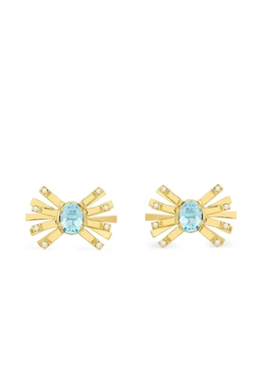 Carol Kauffmann 18K yellow gold Farfalle diamond and topaz earrings