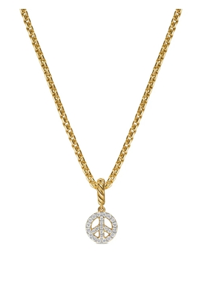 David Yurman 18K gold Micro Pavé© Peace Sign diamond necklace