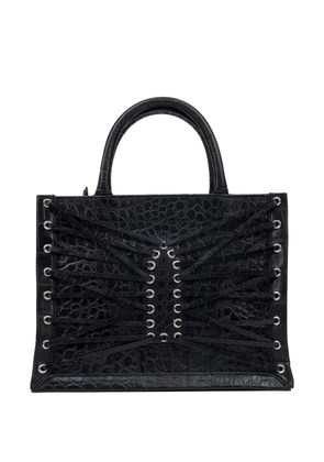 Who Decides War drawstring-detail tote bag - Black