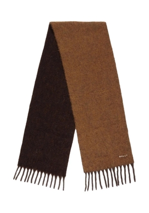 Bally two-tone logo-embroidery scarf - Brown