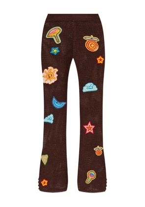 Casablanca crochet-knit trousers - Brown