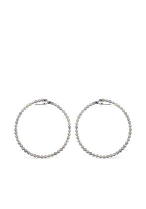 Baggins 14K white gold Akoya pearl hoop earrings