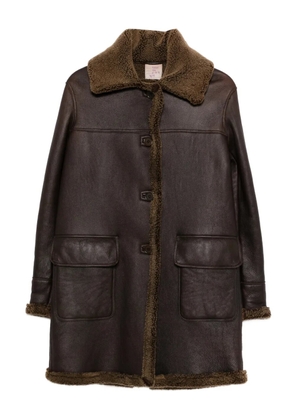 Romeo Gigli Pre-Owned 1997-1998 shearling collar coat - Brown