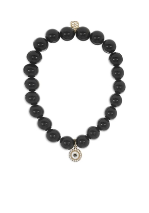 Sydney Evan 14k yellow gold Evil Eye diamond and onyx bracelet
