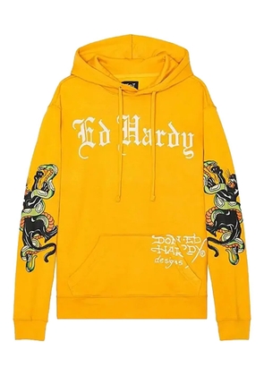 Ed Hardy Panther Snake printed hoodie - Yellow