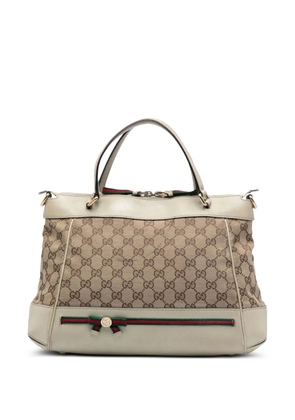 Gucci Pre-Owned 2016-2025 GG Canvas Web Mayfair satchel - Brown