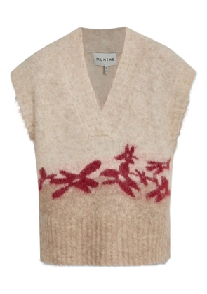 MUNTHE Purulia floral-intarsia vest - Neutrals