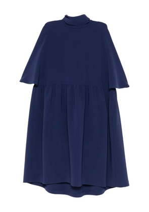 Talbot Runhof roll-neck gathered dress - Blue