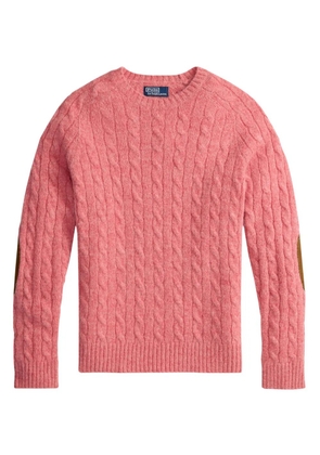 Polo Ralph Lauren cable-knit elbow-patch pullover - Pink