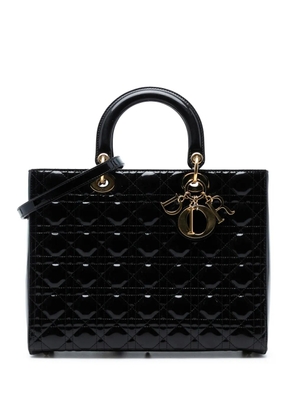 Christian Dior Pre-Owned 2014 Large Patent Cannage Lady Dior satchel - Black